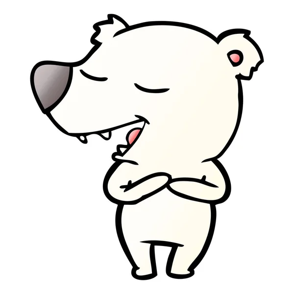 Vector Illustration Cartoon Polar Bear — Stock Vector
