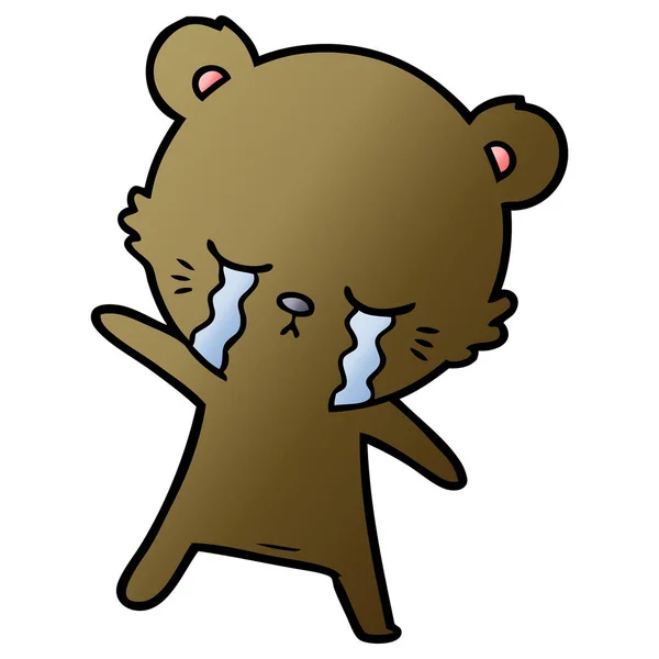 Vector Illustration Crying Cartoon Bear — Stock Vector