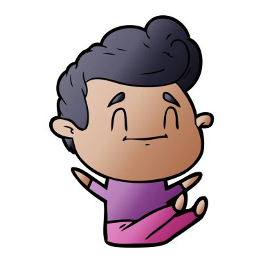 mutlu çizgi film adam vektör çizim