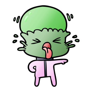 garip karikatür uzaylı işaret