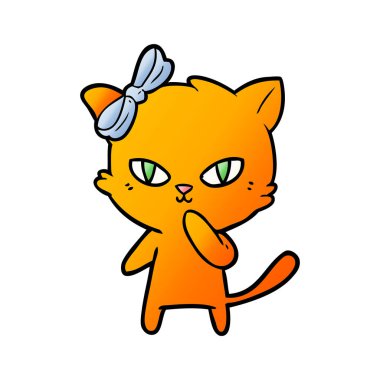 Çizgi film kedisinin vektör çizimi