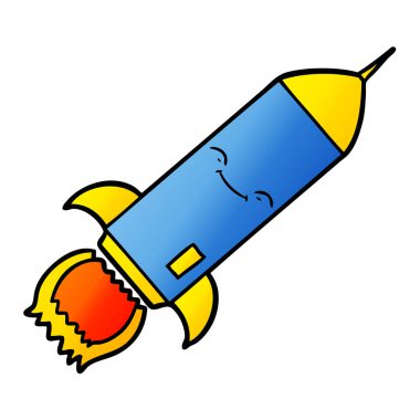 Çizgi film roketinin vektör çizimi