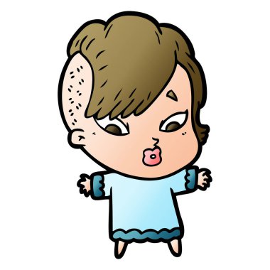 vektör çizim karikatür sürpriz kız