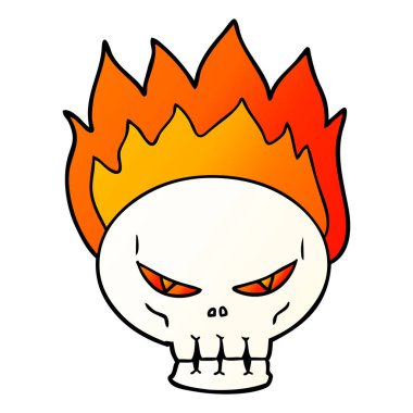 vektör çizim karikatür kafatası