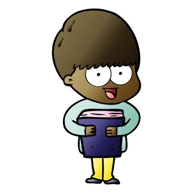 mutlu çizgi film çocuk vektör çizim