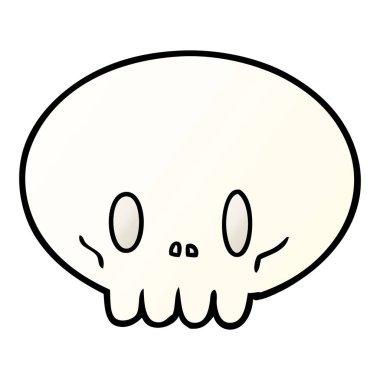 vektör çizim karikatür kafatası