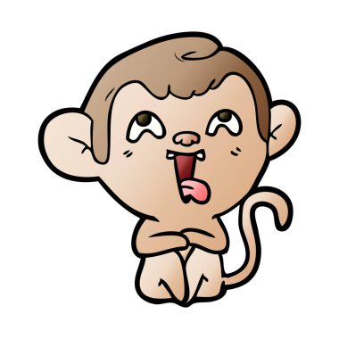 deli karikatür maymun vektör çizim