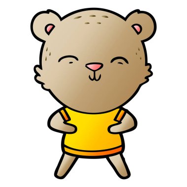 mutlu karikatür ayı vektör çizim