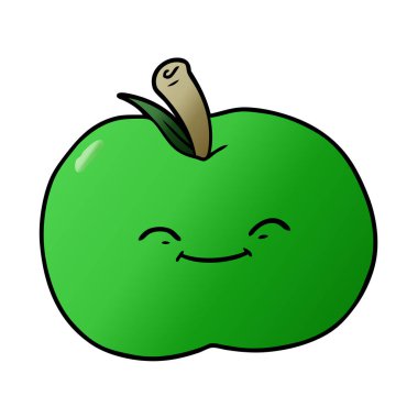 Çizgi film elmasının vektör illüstrasyonu