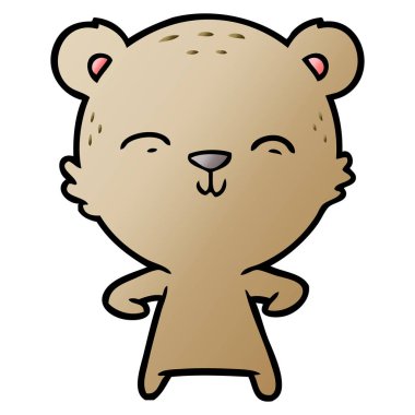 mutlu karikatür ayı vektör çizim