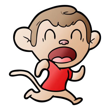 karikatür maymun çalıştıran bağırarak