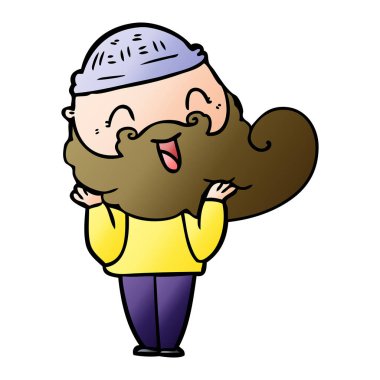 vektör çizim karikatür sakallı adam