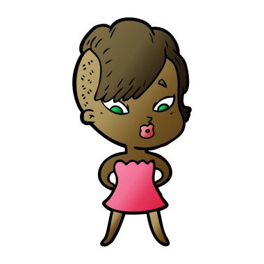 vektör çizim karikatür sürpriz kız