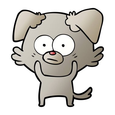 vektör çizim gergin köpek çizgi film