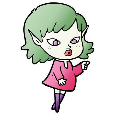 İşaretçi çizgi film elf kızı