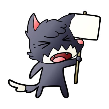 kızgın çizgi film fox işareti ile 