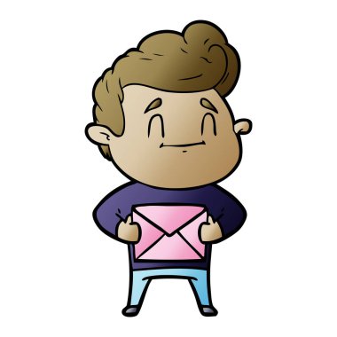 mutlu çizgi film adam vektör çizim