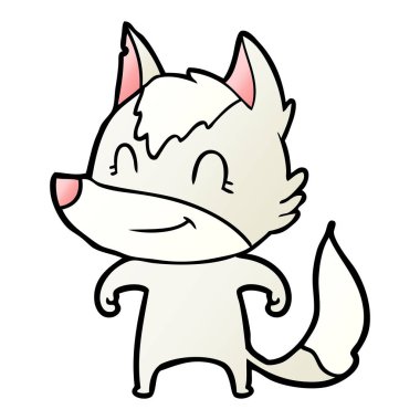 vektör çizim dostu karikatür kurt