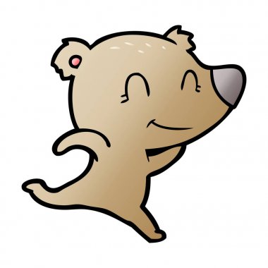 vektör çizim dost ayı çizgi film