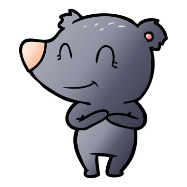 vektör çizim dost ayı çizgi film