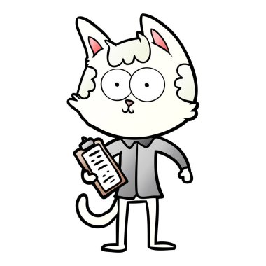 mutlu karikatür satıcı kedi