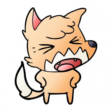 kızgın çizgi film fox vektör çizim