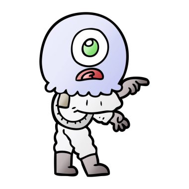 Tepegöz'ü yabancı uzay adamı işaret çizgi film