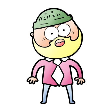 vektör çizim karikatür sakallı adam