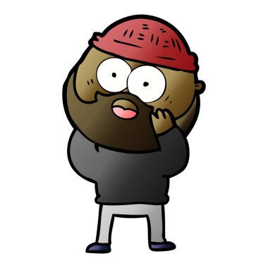 vektör çizim karikatür sakallı adam