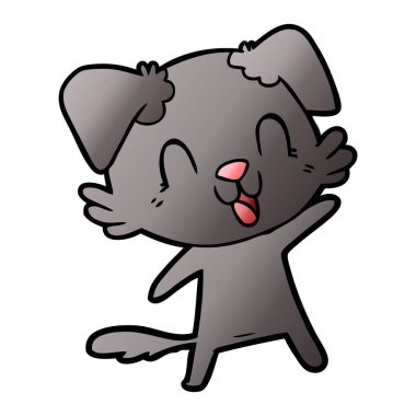 vektör çizim karikatür köpek gülen