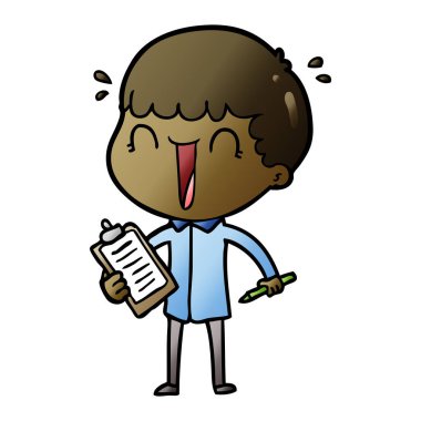 vektör çizim karikatür adam gülen