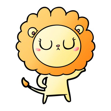 Çizgi film aslanının vektör çizimi