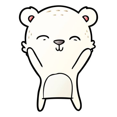 mutlu karikatür kutup ayısı