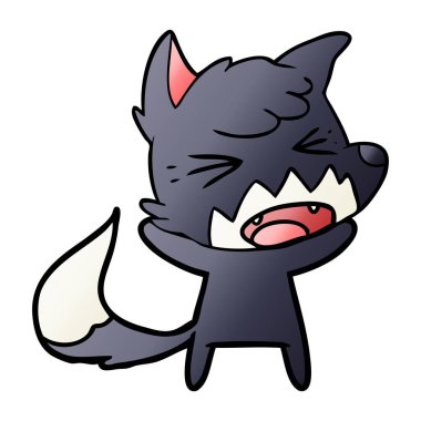 kızgın çizgi film fox vektör çizim