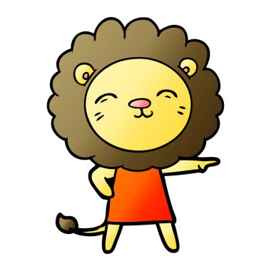 Çizgi film aslanının vektör çizimi