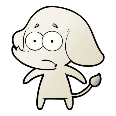 vektör çizim karikatür emin fil