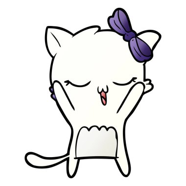 kafa yay ile karikatür kedi