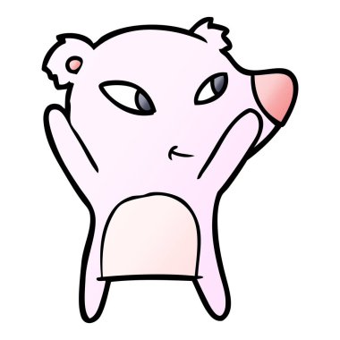 Tatlı çizgi film ayısının vektör çizimi