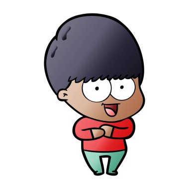 mutlu çizgi film çocuk vektör çizim