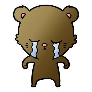 vektör çizim karikatür ayı ağlama