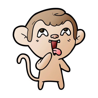 deli karikatür maymun vektör çizim