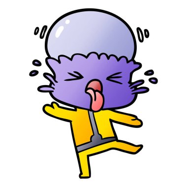 garip karikatür uzaylı vektör çizim