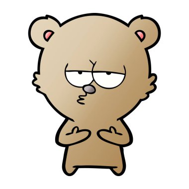 vektör çizim sıkılmış ayı çizgi film