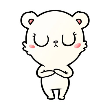 huzurlu karikatür kutup ayısı