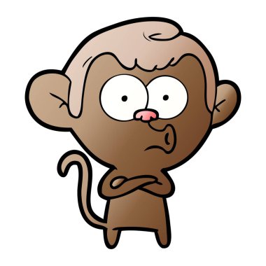 vektör çizim karikatür maymun hooting