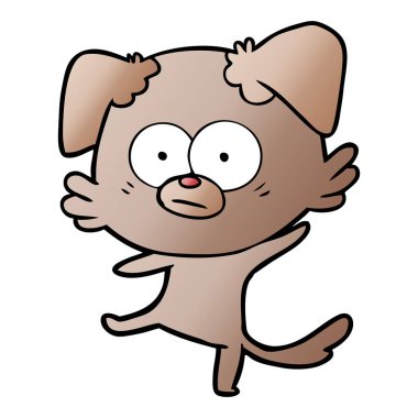 vektör çizim gergin köpek çizgi film