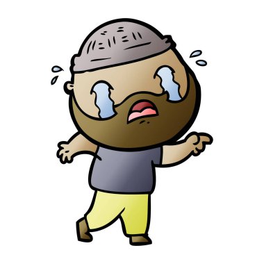 sakallı adam ağlıyor çizgi film