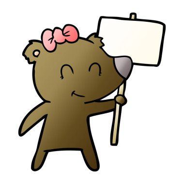 vektör çizim kadın ayı çizgi film