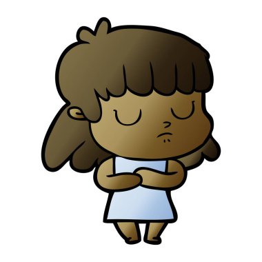 vektör çizim karikatür kayıtsız kadın