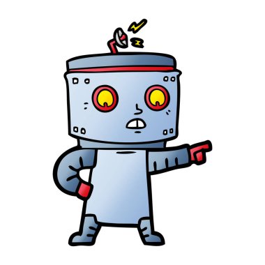 vektör çizim karikatür robot işaret